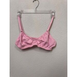 Pansy Organic Cotton Bralette‎ Lingerie Top Pink Medium Soft NWOT